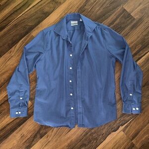 Micheal Kors Slim Fit Blue & Black Checkered Button Down